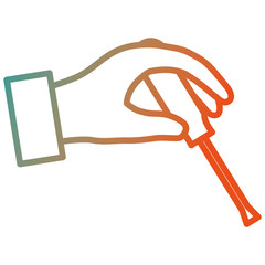 hand with screwdriver tool vector illustration design