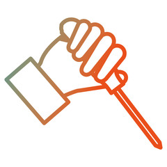 hand with screwdriver tool vector illustration design