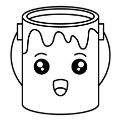 paint pot kawaii character vector illustration design