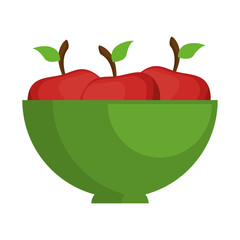 bowl with apples fresh vector illustration design