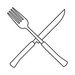 fork and knife cutlery tool icon vector illustration design