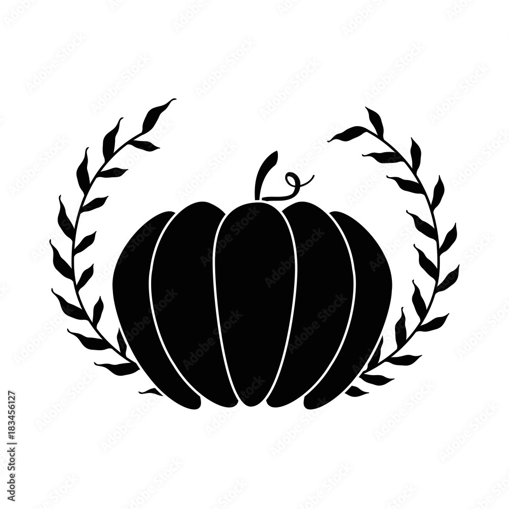 Poster pumpkin fresh with crown vector illustration design