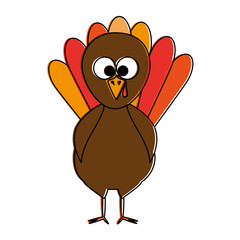 thanksgiving turkey character icon vector illustration design
