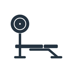 barbell exercise icon on white background, fitness, sport