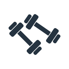 dumbells icon on white background, fitness, sport