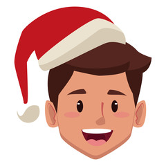 Man with christmas hat icon vector illustration graphic design
