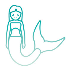 Cute smiling  mermaid icon