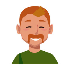 Man face smiling cartoon icon vector illustration graphic design