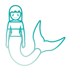 Cute smiling  mermaid icon