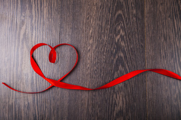 Ribbons in the shape of heart