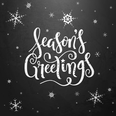 SEASON’S GREETINGS chalk-style hand lettering © HowLettery Studio