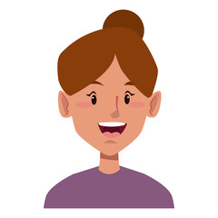 beautiful woman smiling face icon vector illustration graphic design