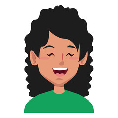 beautiful woman smiling face icon vector illustration graphic design