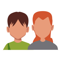 Couple faceless avatar icon vector illustration graphic design