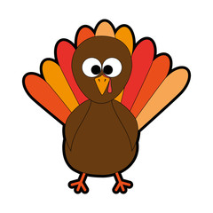 thanksgiving turkey character icon vector illustration design