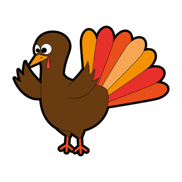 thanksgiving turkey character icon vector illustration design