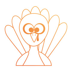thanksgiving turkey character icon vector illustration design
