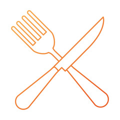 fork and knife cutlery tool icon vector illustration design