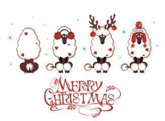 Merry Christmas card with dog