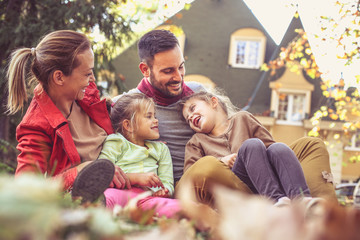 Family time, parents have play with children.