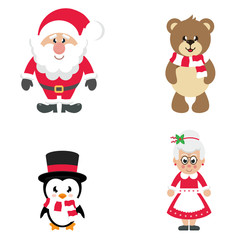 cartoon christmas set vector