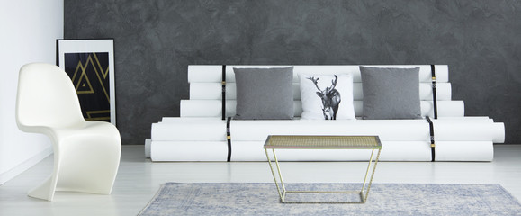 Gold table in living room