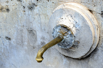 Wasserspeier, Wasserhahn, Messing, Reise, Urlaub, Süden
