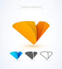 Vector abstract letter V logo design template