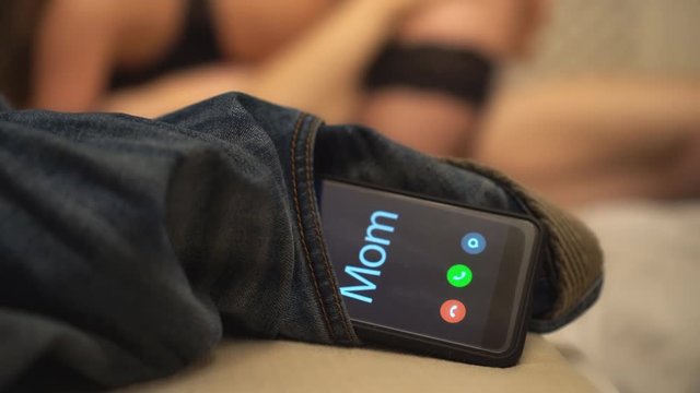 Mom calling at the wrong time.