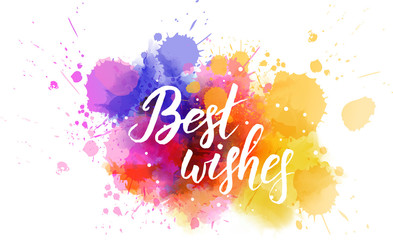 Watercolor background with handwritten calligraphy