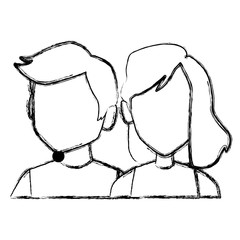 Couple faceless avatar icon vector illustration graphic design