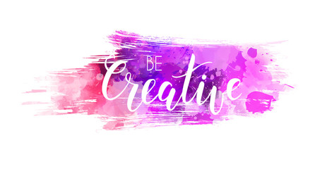 Lettering on watercolored background