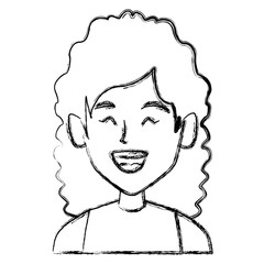 beautiful woman smiling face icon vector illustration graphic design