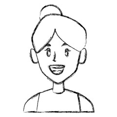 beautiful woman smiling face icon vector illustration graphic design