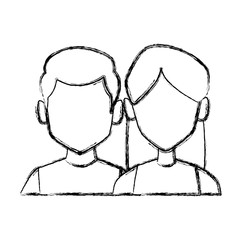 Couple faceless avatar icon vector illustration graphic design