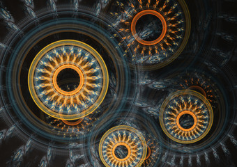 Fractal mechanical and cogwheel background