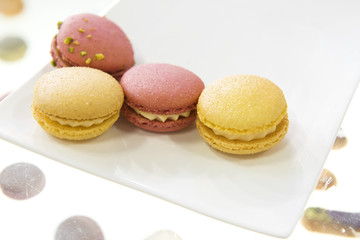 Macarons auf Weiß