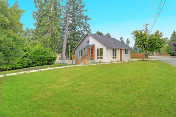 Obraz premium Nicely renovated grey and white home exterior