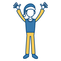 Man with santa claus christmas hat icon vector illustration graphic design