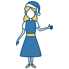 Fototapeta premium Young woman with christmas hat icon vector illustration graphic design