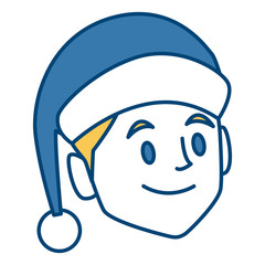 Obraz na płótnie Canvas Man with christmas hat icon vector illustration graphic design