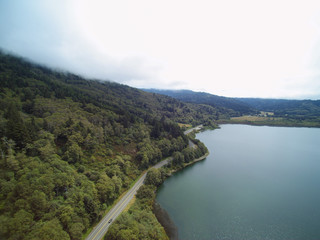Aerial panoramic view of Mountain landscape with trees
