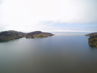 Beautiful aerial view of a mountain Lake