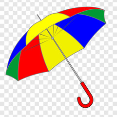 Colorful Umbrella isolated on transparent background. Vector illustration