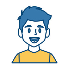 Man face smiling cartoon icon vector illustration graphic design