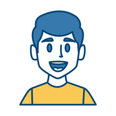 Man face smiling cartoon icon vector illustration graphic design