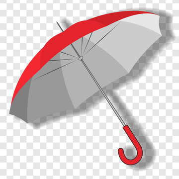 Red Umbrella isolated on transparent background. Vector illustration