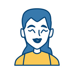 beautiful woman smiling face icon vector illustration graphic design