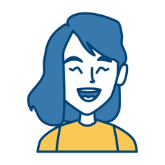 beautiful woman smiling face icon vector illustration graphic design
