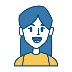 beautiful woman smiling face icon vector illustration graphic design